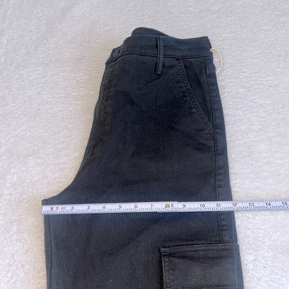 Mother Straight‎ Up Rambler Cargo Skim Jeans Black Size 33 NWT - Picture 6 of 15